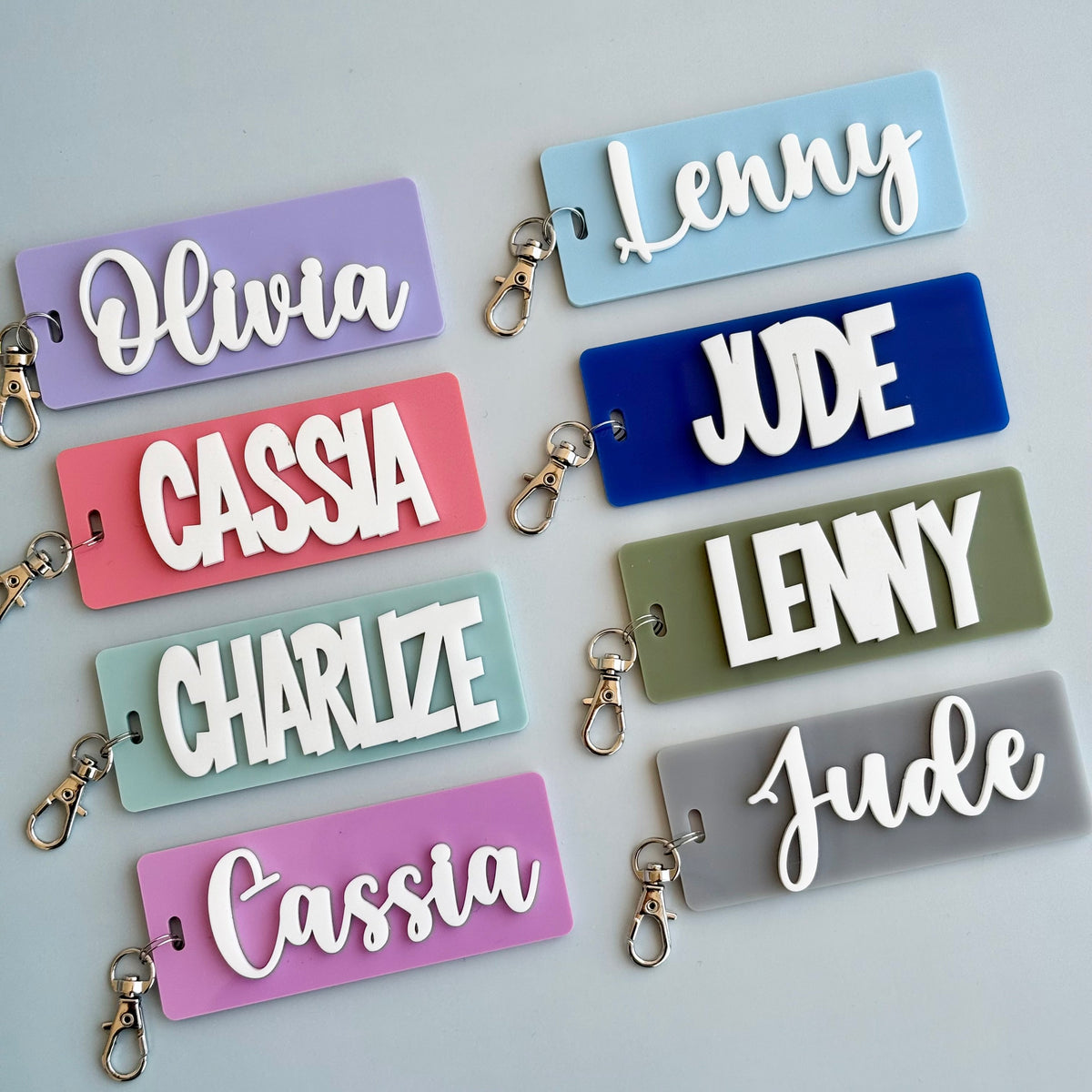 3D Name Bag Tag Keyrings