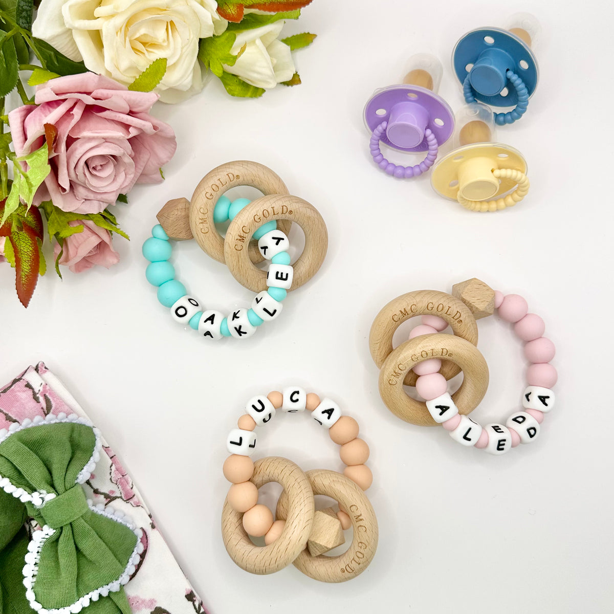 Personalised Hex &amp; Silicone Teether