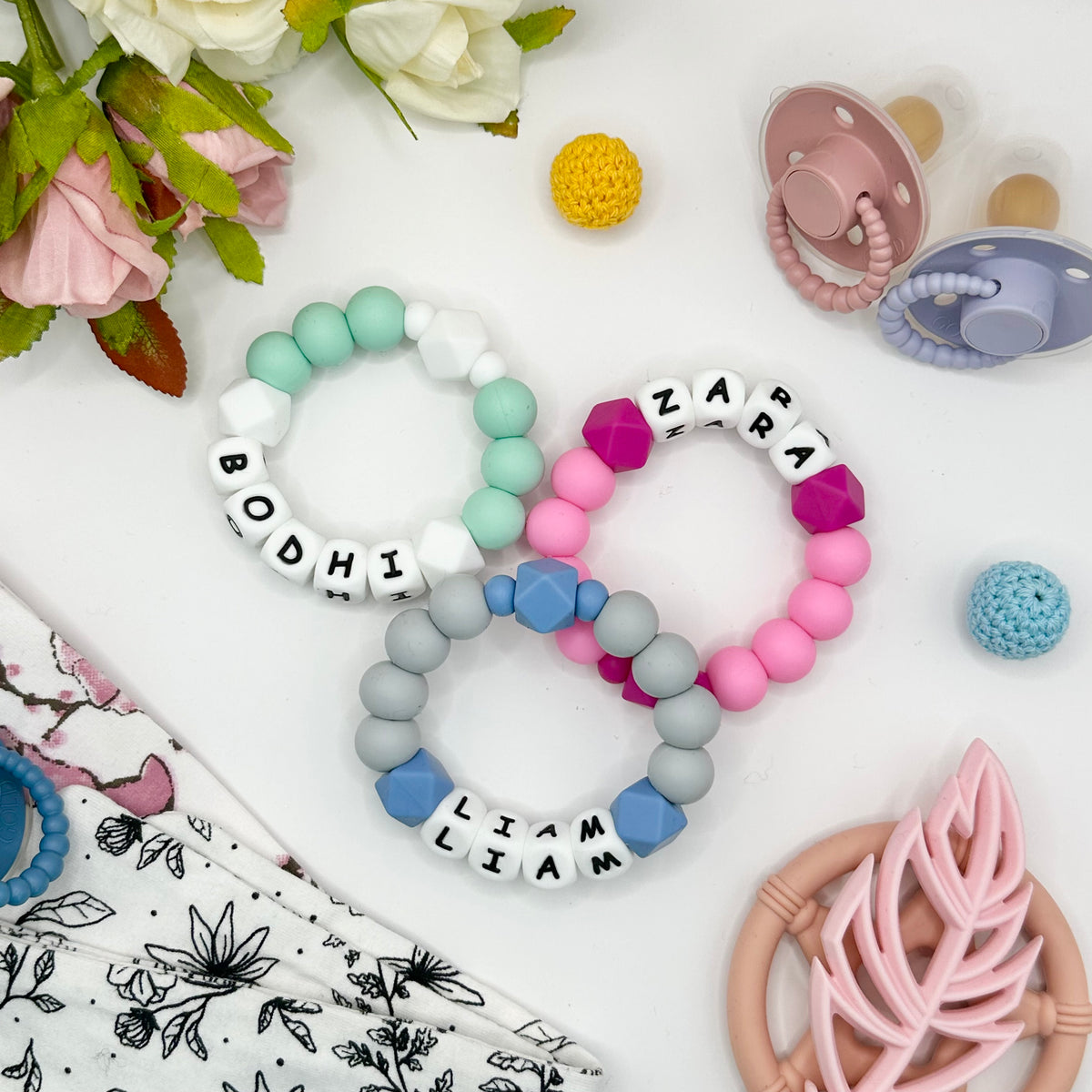 Personalised Silicone Teether (2-6 letters)