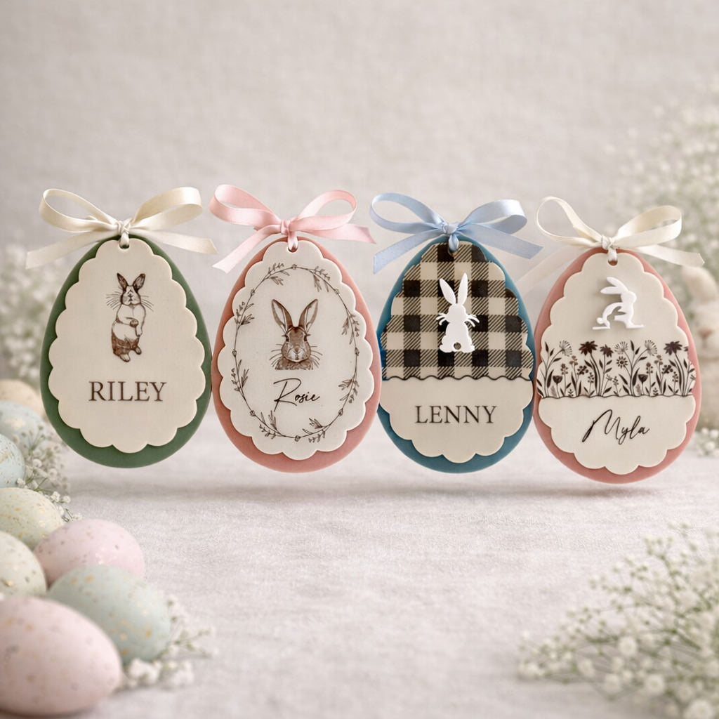 Personalised Easter Egg - Keepsake Ornaments / Basket Tag