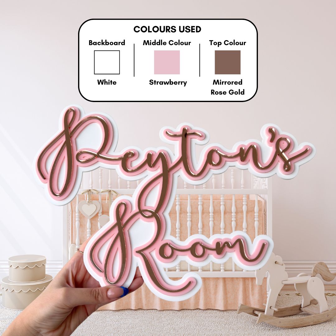 3D Name With Room Plaque - Triple Layered