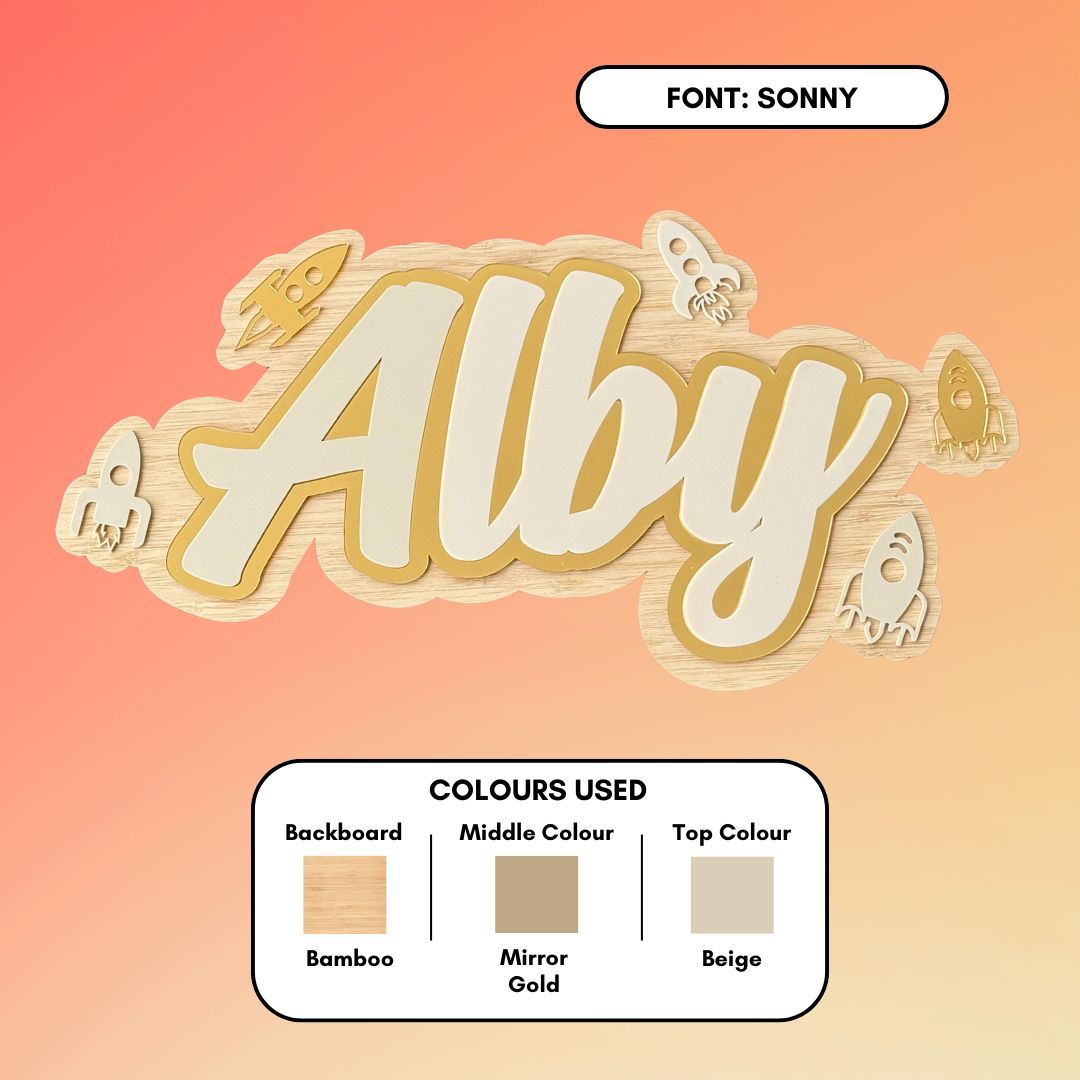 3D Picture Name Plaques - Triple Layered