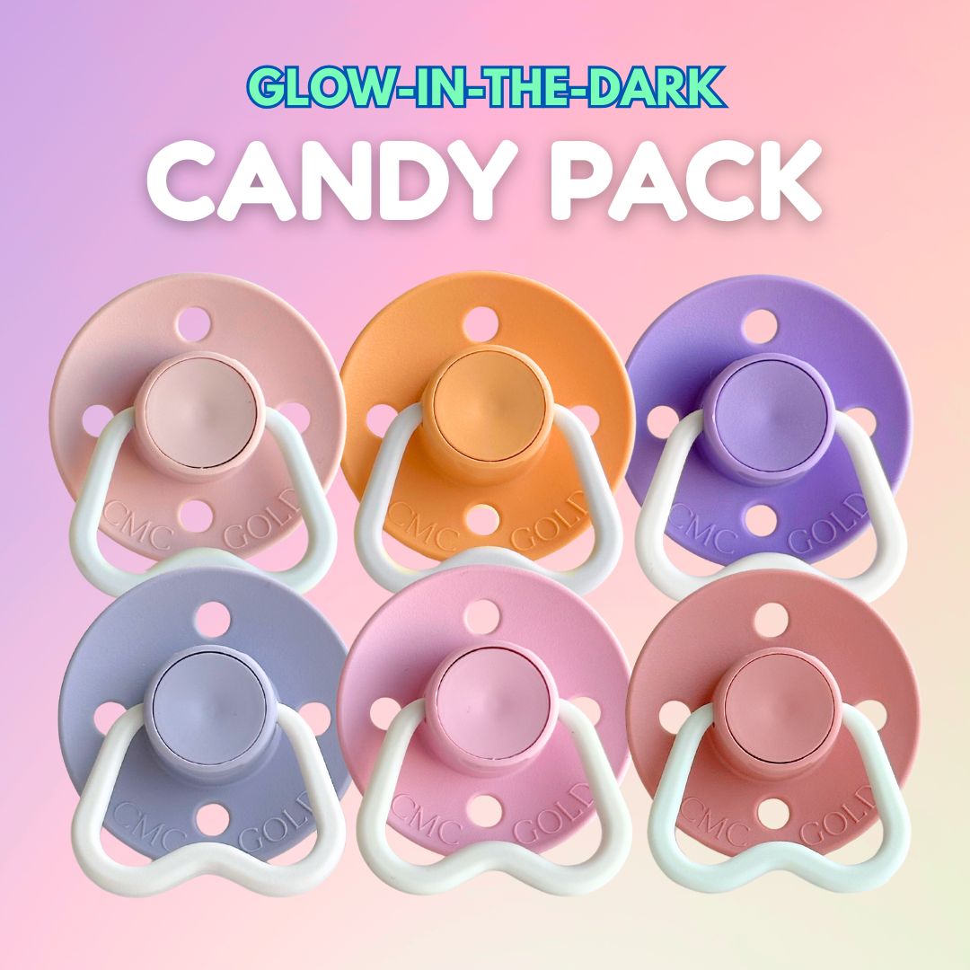 CMC Hold Me (GLOW) Dummy Pre Packs (6 Pack - VENTED TEAT) - Australian Made