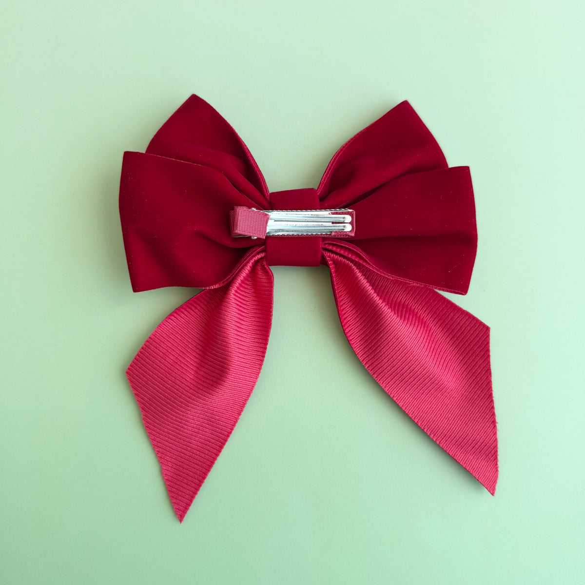 Red Christmas Hair Bow Clip