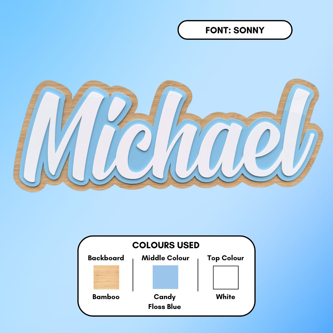 3D Name Plaque - Triple Layered