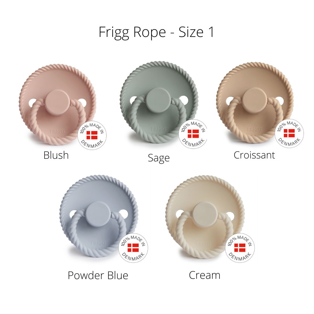 FRIGG Rope Dummies - Silicone Teat - (Size 1) NB - 6m