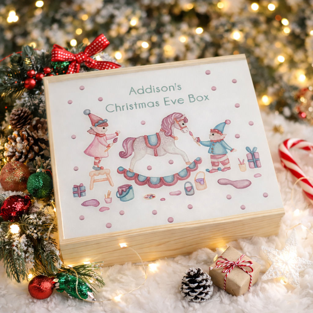 Santa's Workshop Elves- Christmas Eve Keepsake Box