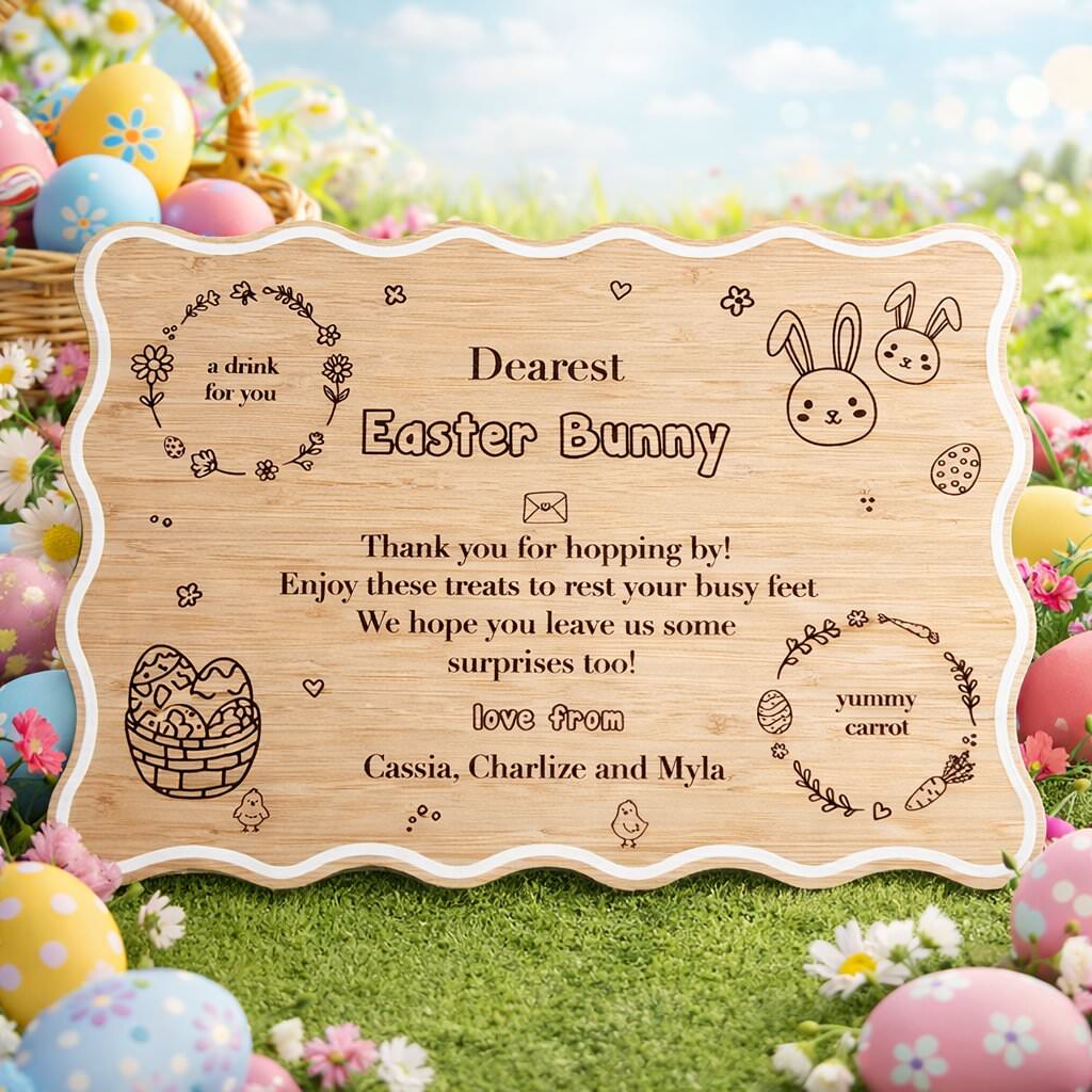 Scalloped Dearest Easter Bunny Board