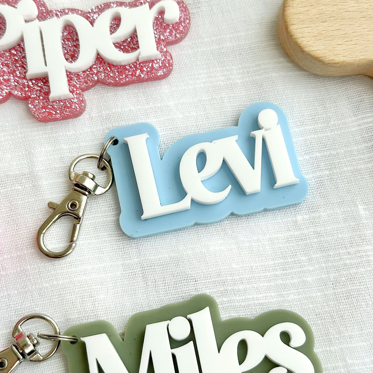 3D Single Name Keyrings