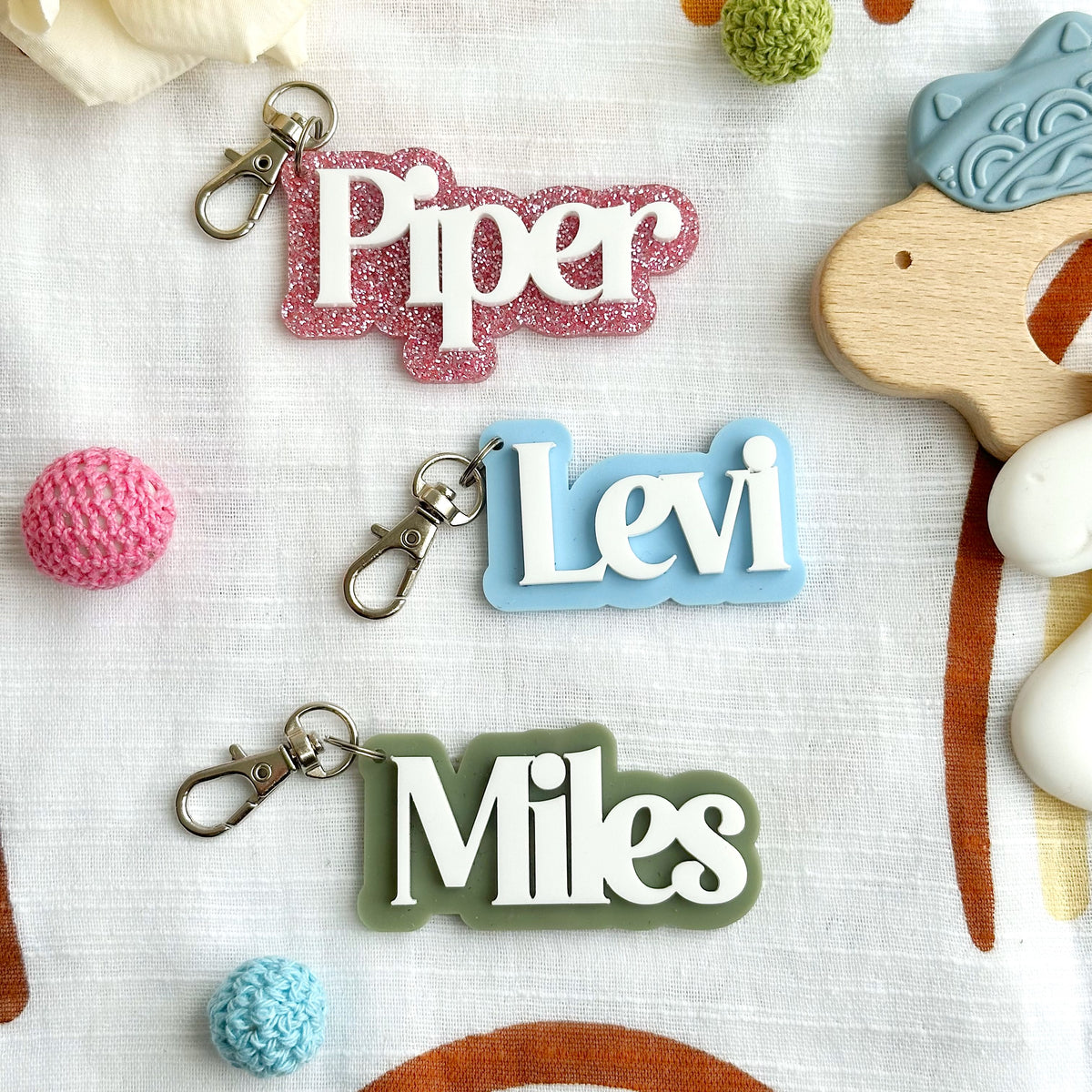 3D Single Name Keyrings