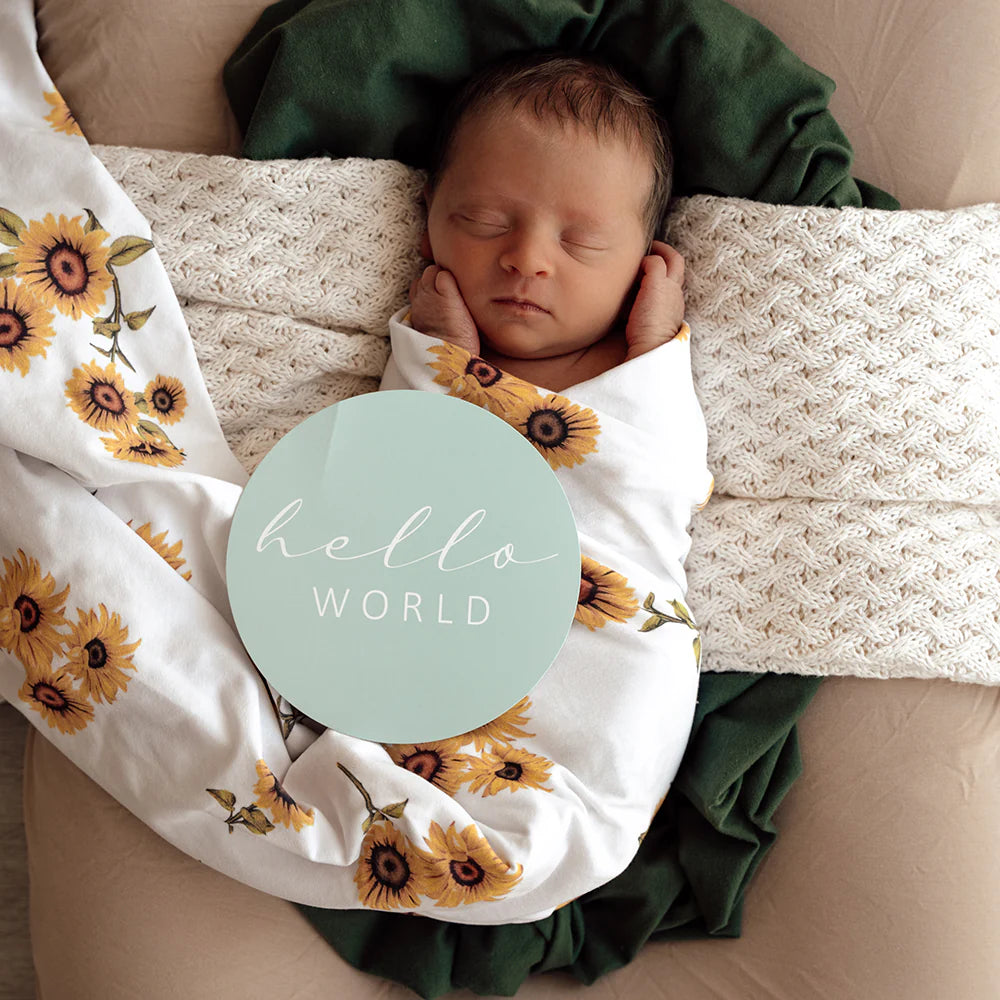 Sunflower Baby Jersey Wrap & Topknot Set