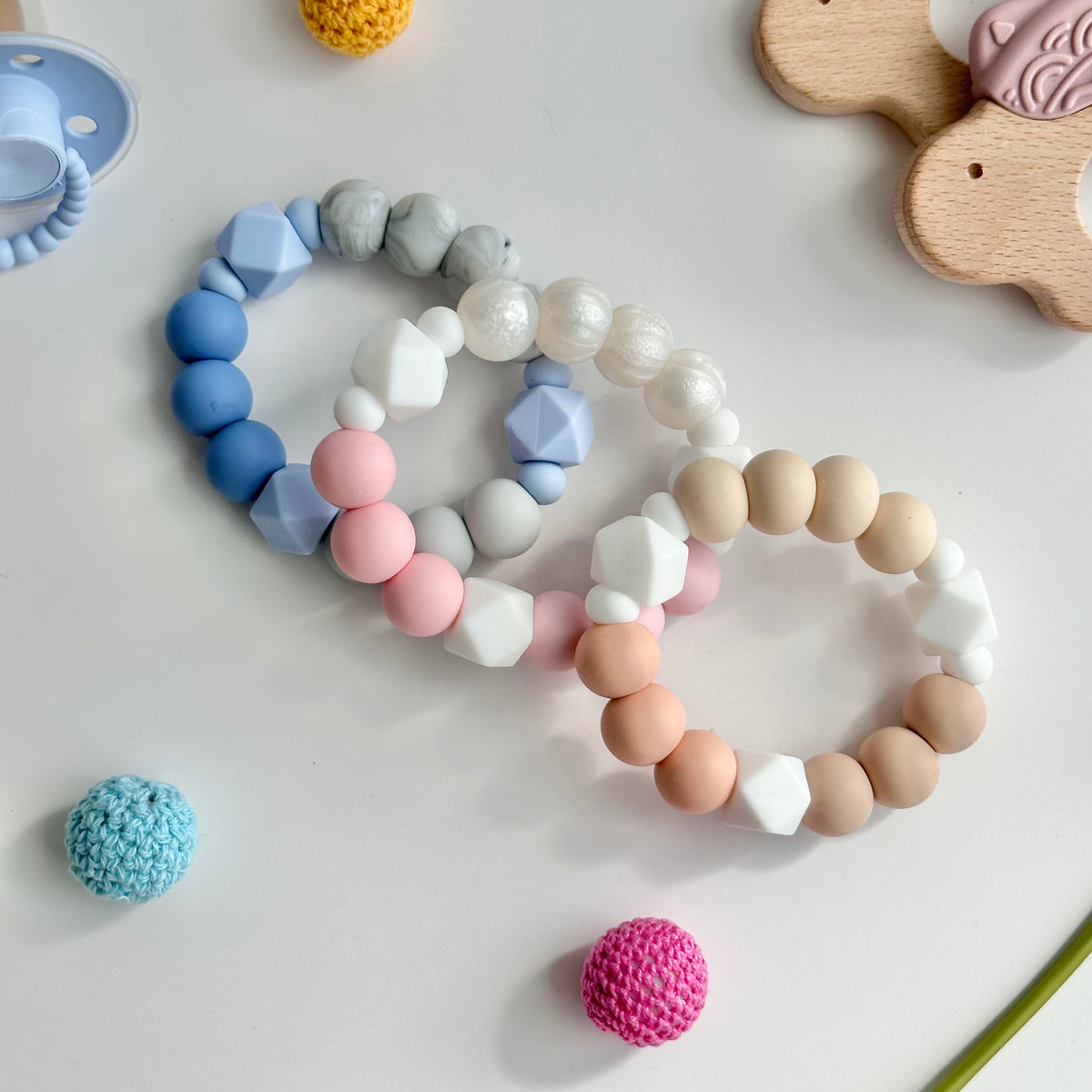 Triple Toned Silicone Teether