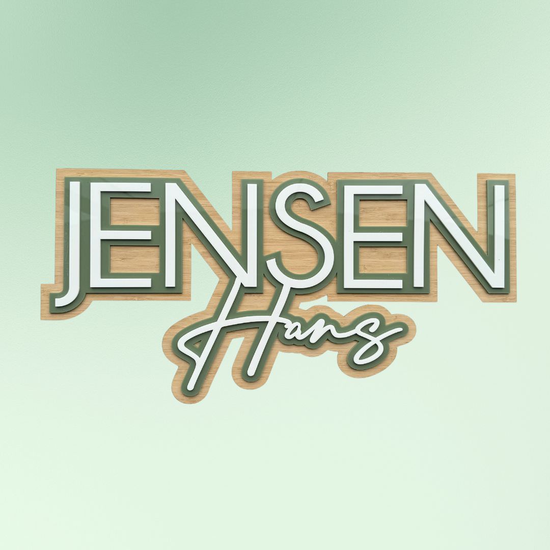 3D Name Plaque - Triple Layered Two Names