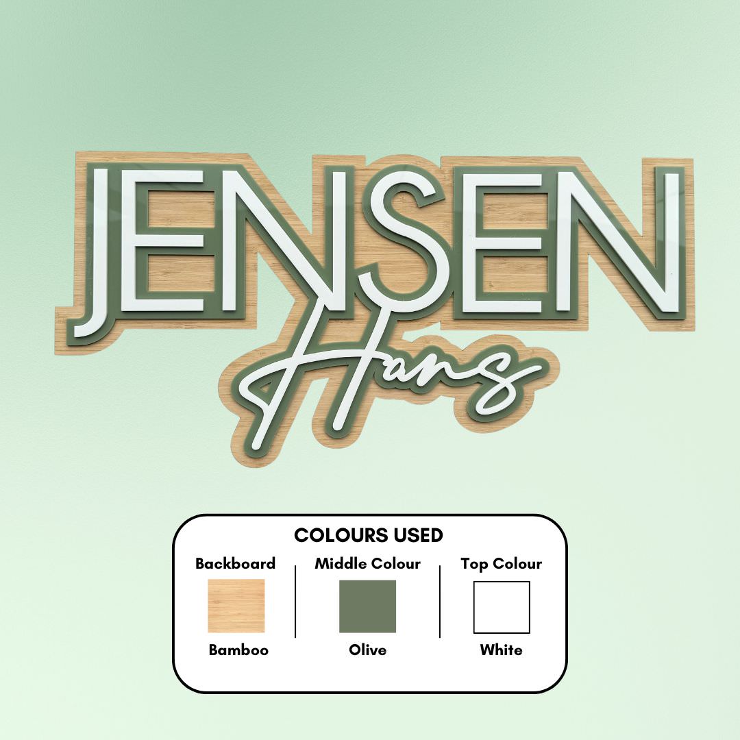 3D Name Plaque - Triple Layered Two Names