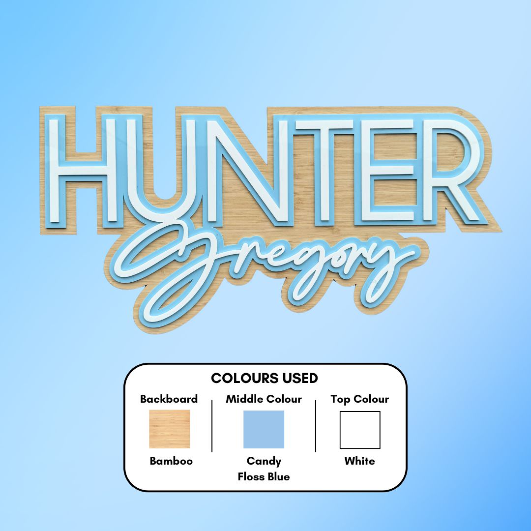 3D Name Plaque - Triple Layered Two Names