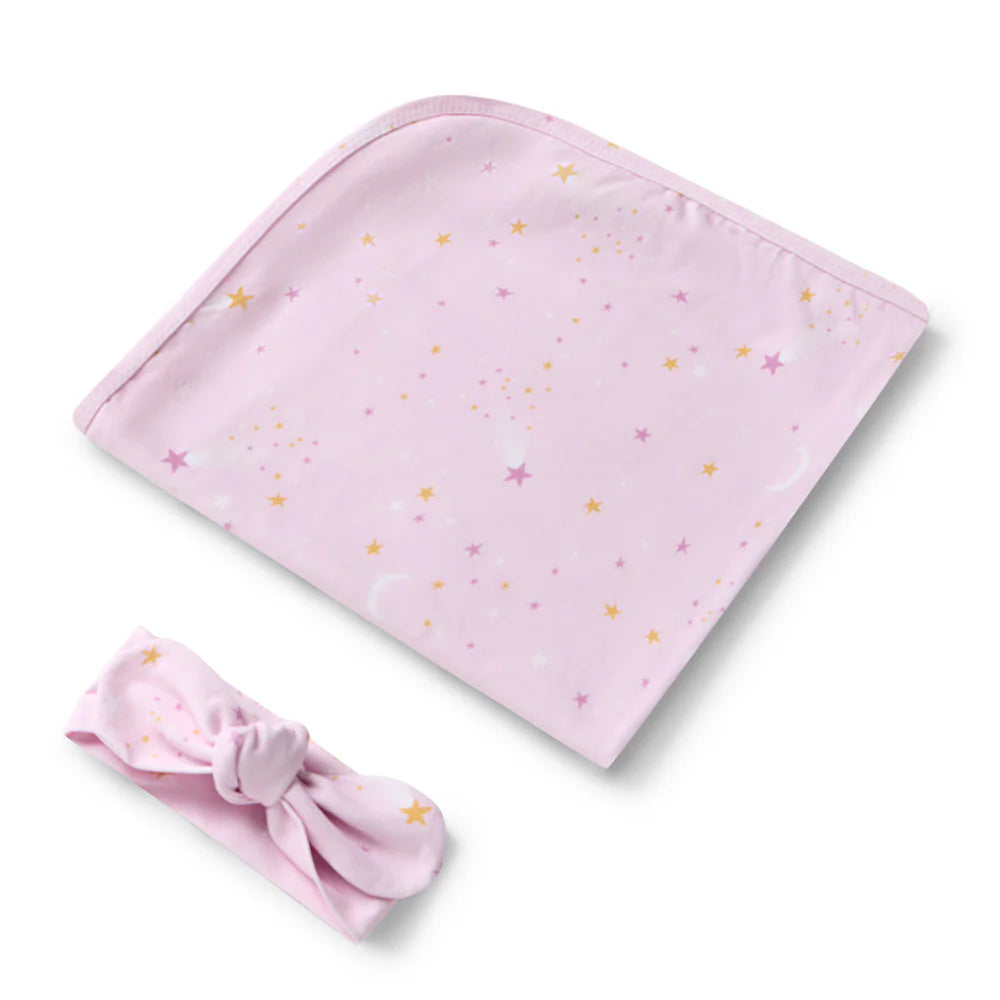 Twinkle Baby Jersey Wrap & Topknot Set