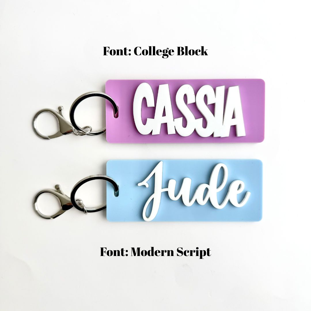 3D Name Bag Tag Keyrings