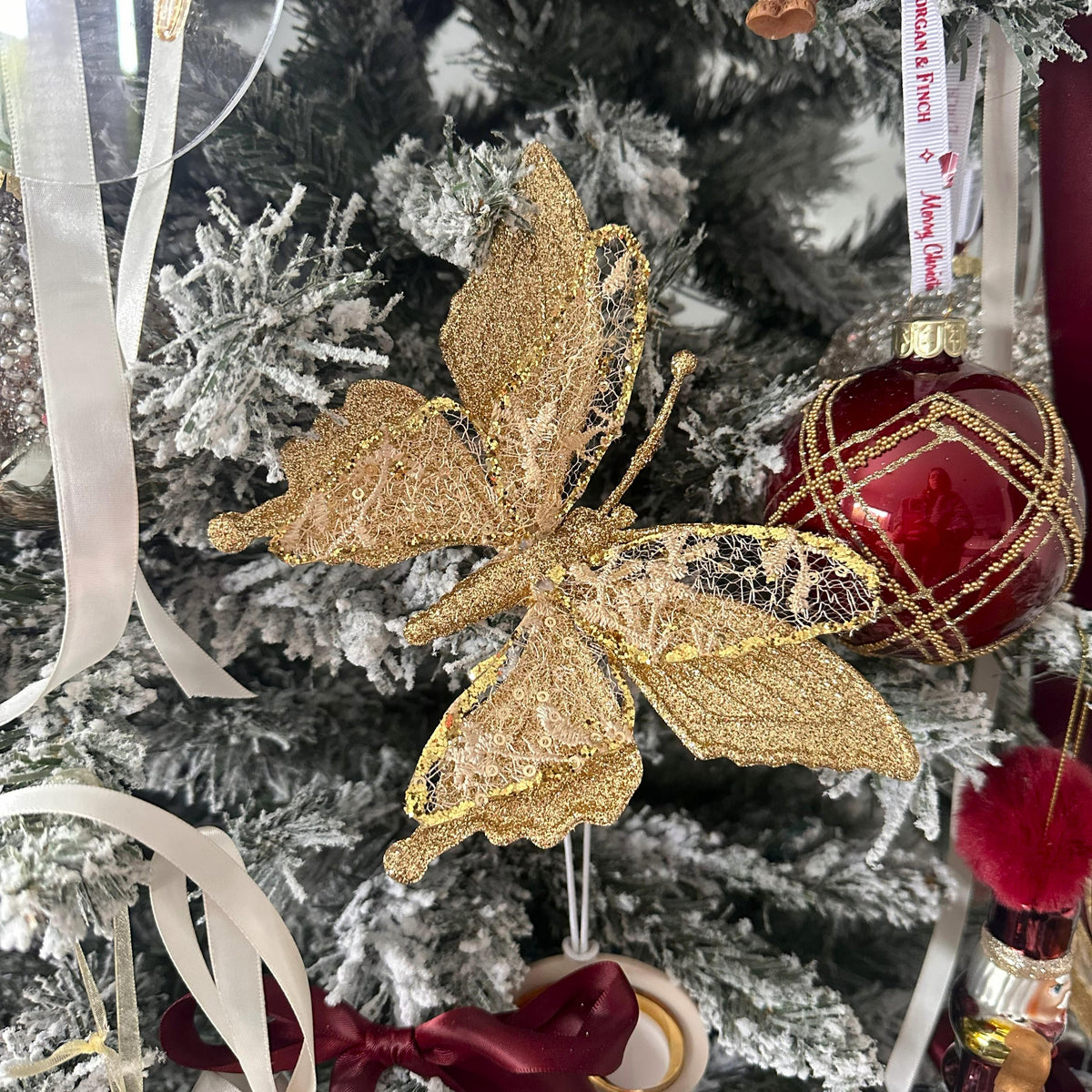 Christmas Butterfly Clip On Ornament