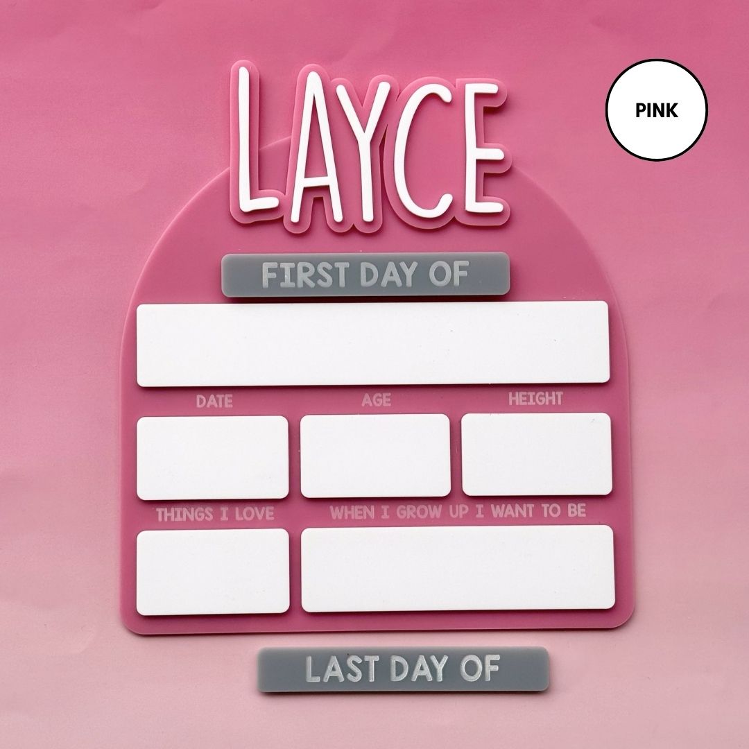 3D Acrylic First Day / Last Day Of Board