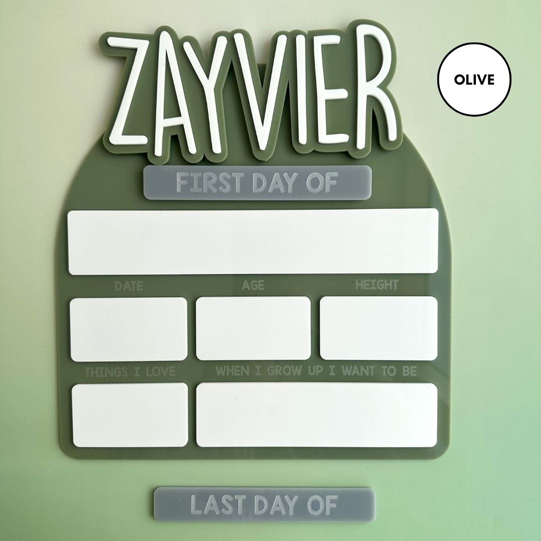 3D Acrylic First Day / Last Day Of Board