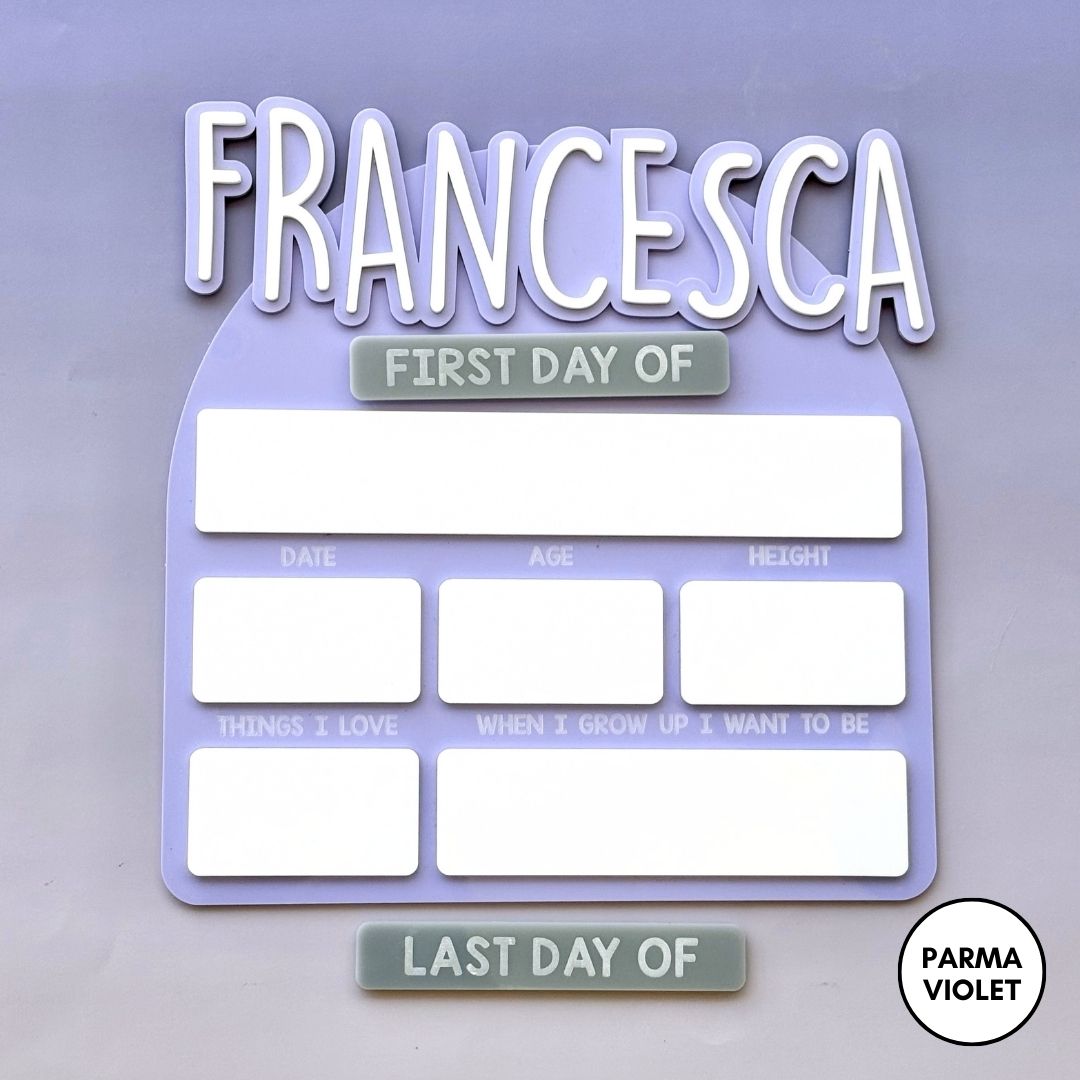 3D Acrylic First Day / Last Day Of Board