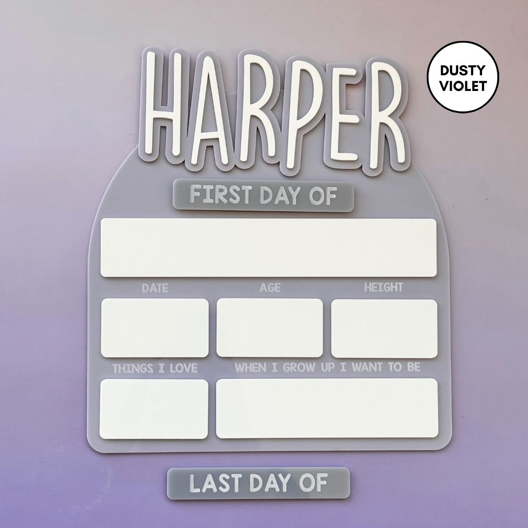 3D Acrylic First Day / Last Day Of Board