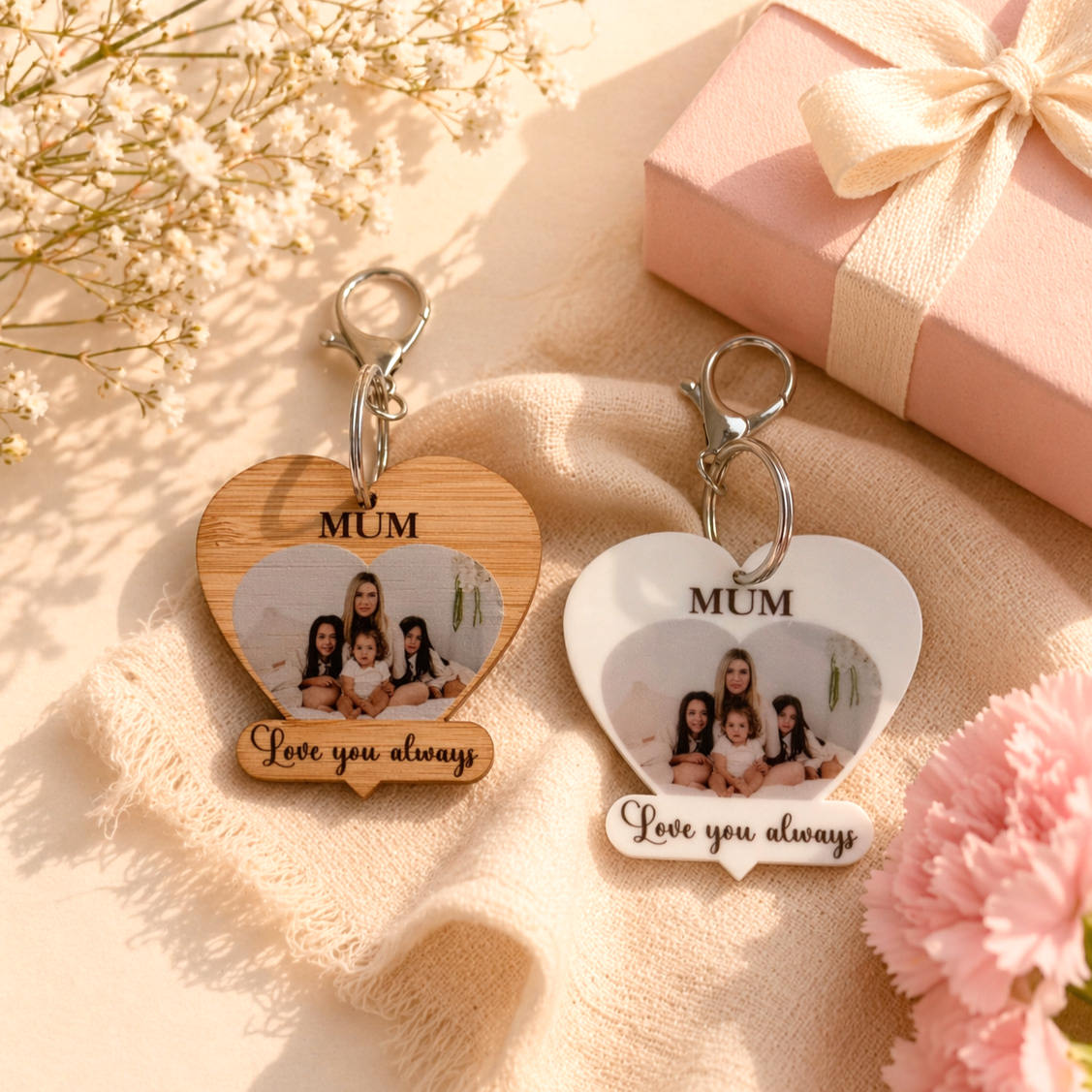 Heart Photo Keyring - Mother's Day