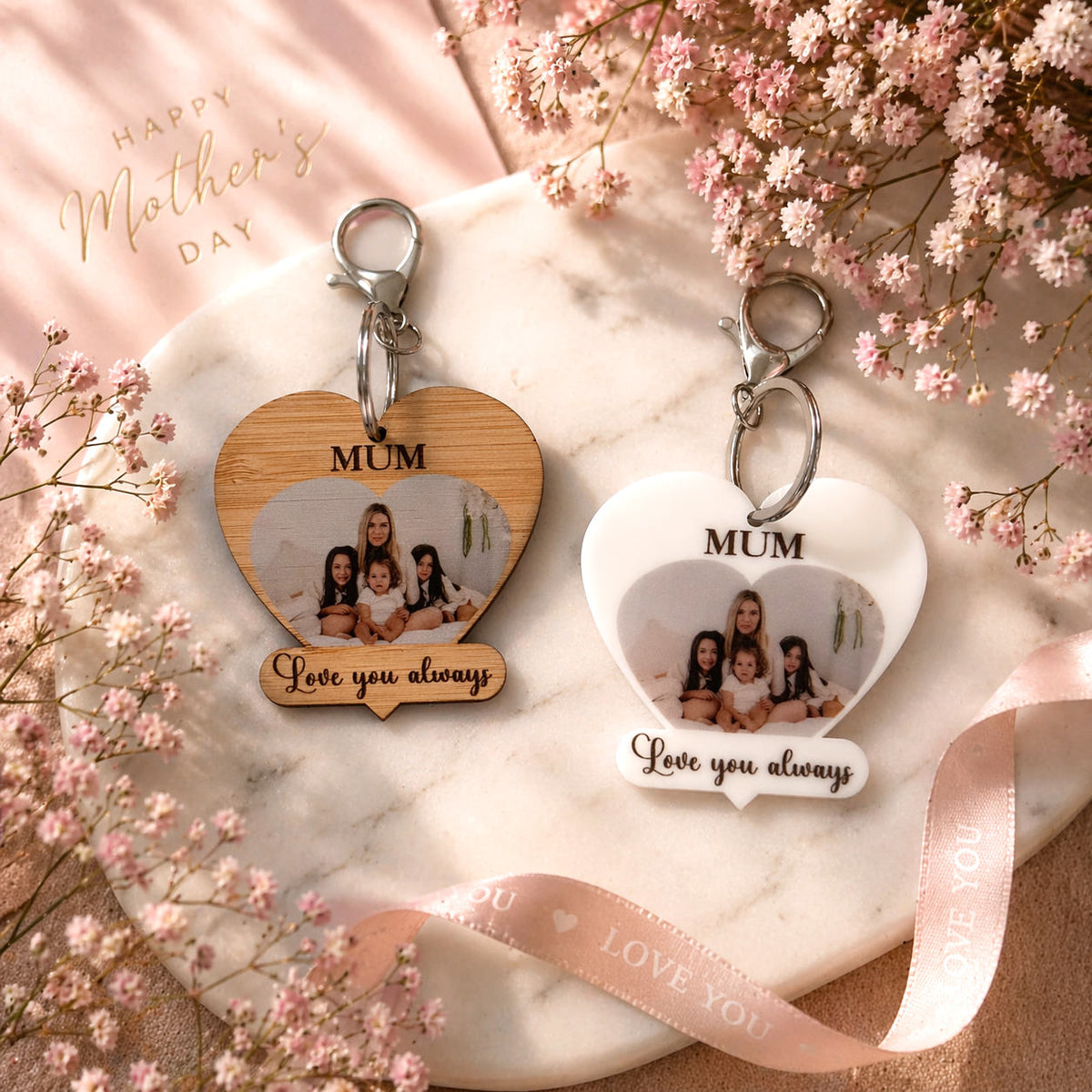 Heart Photo Keyring - Mother's Day