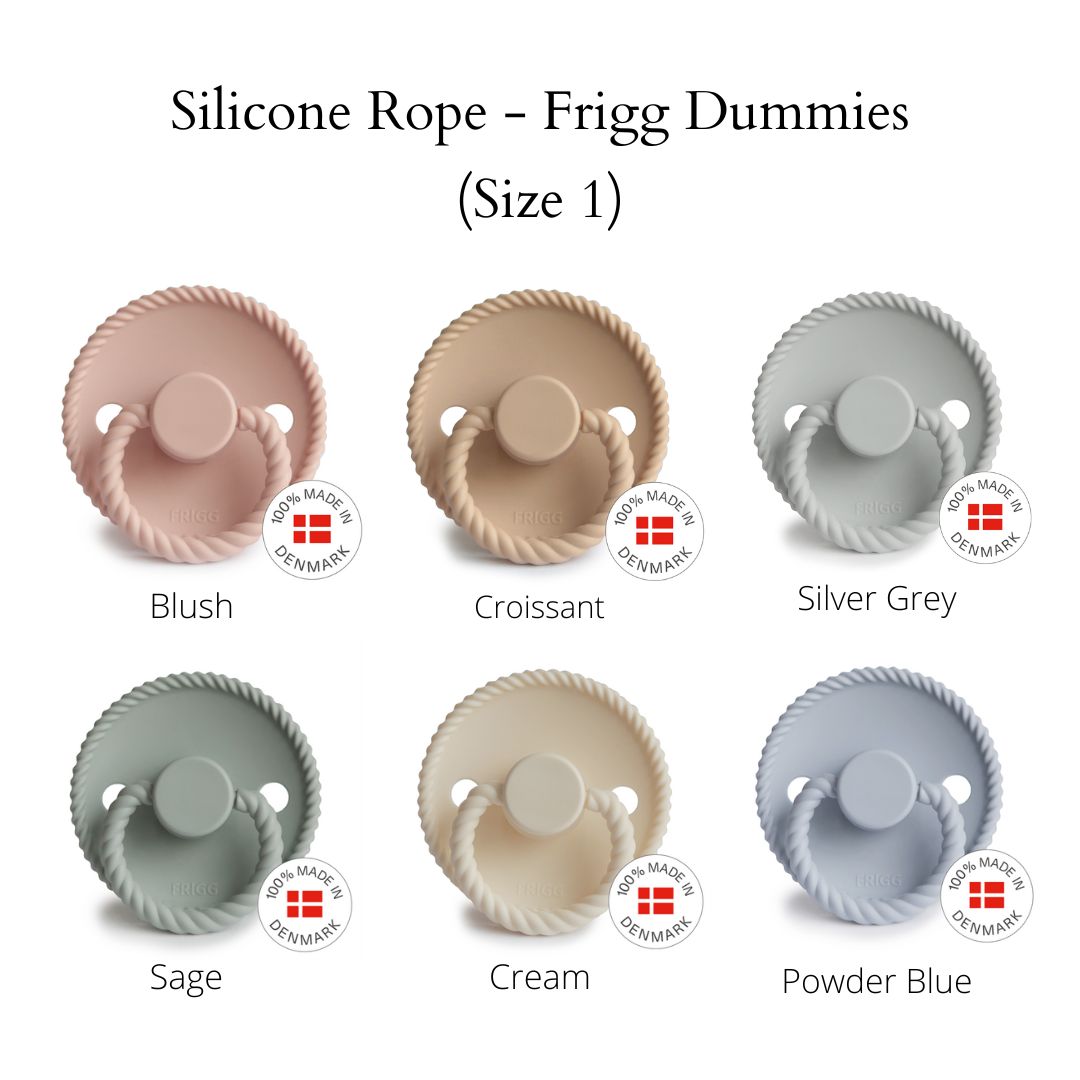 FRIGG Rope Dummies - Silicone Teat - (Size 1) NB - 6m