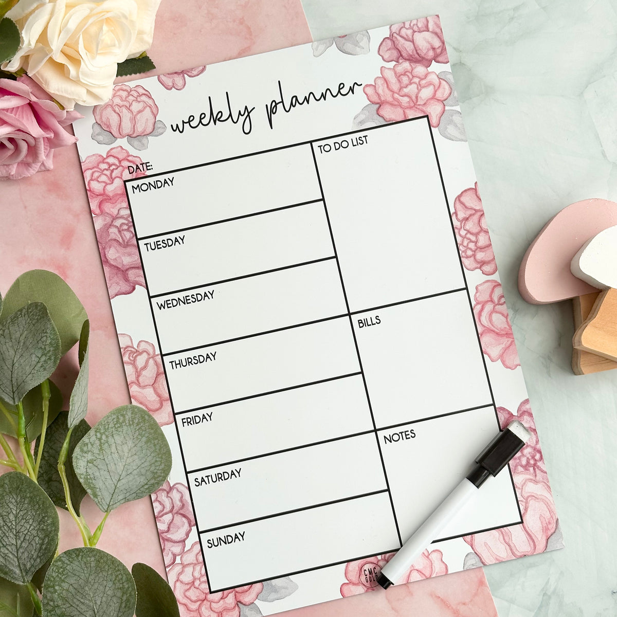 Weekly Planner (Full Magnetic Printed Planner) Floral