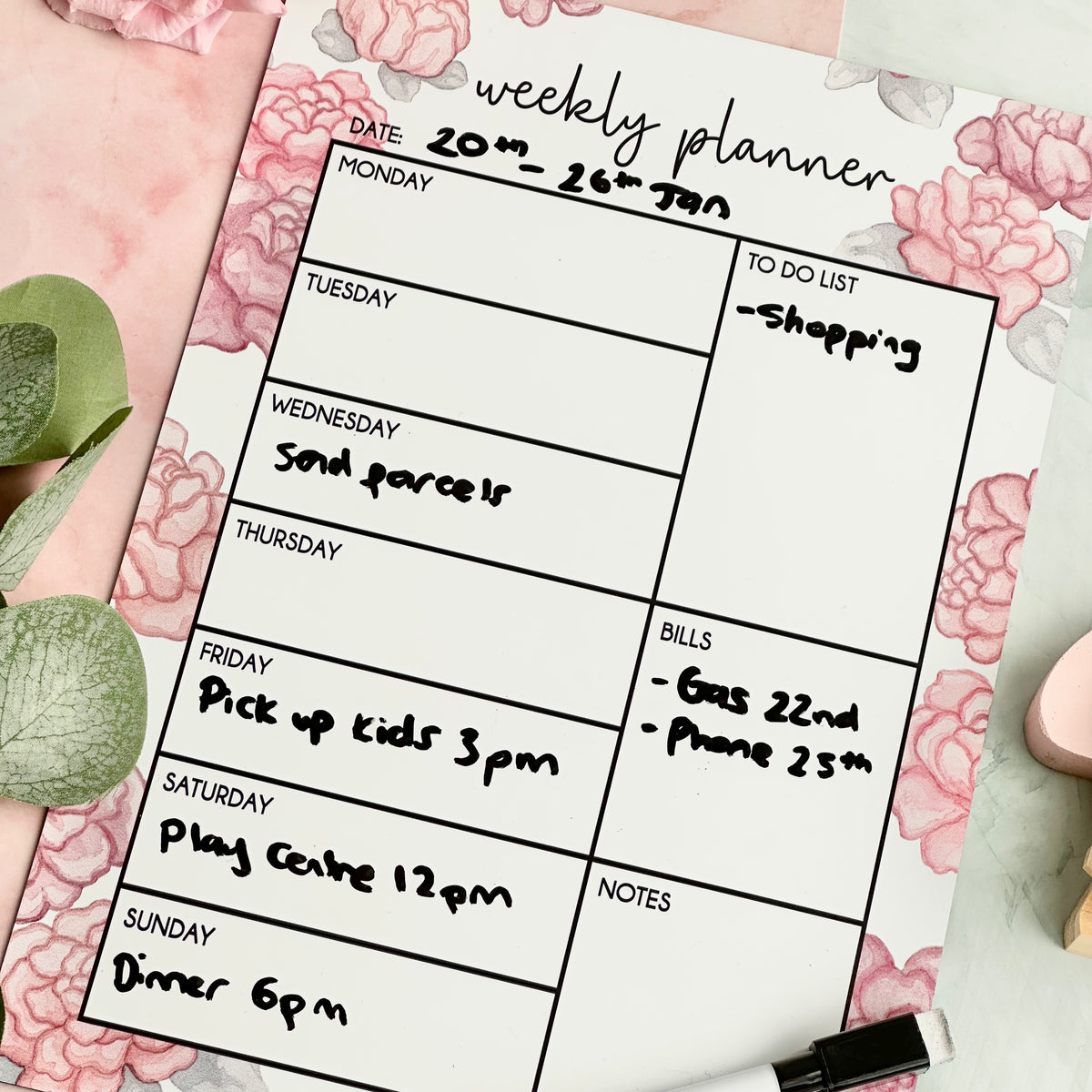 Weekly Planner (Full Magnetic Printed Planner) Floral