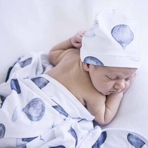 Cloud Chaser Baby Jersey Wrap &amp; Beanie Set