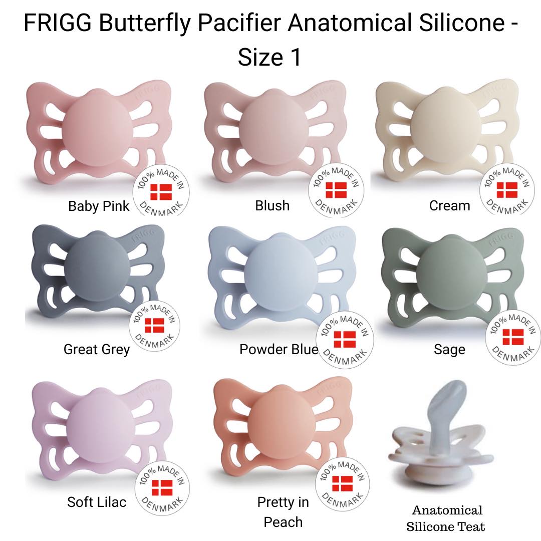 Frigg Butterfly Dummies Anatomical - Silicone Teat - (Size 1) NB - 6m