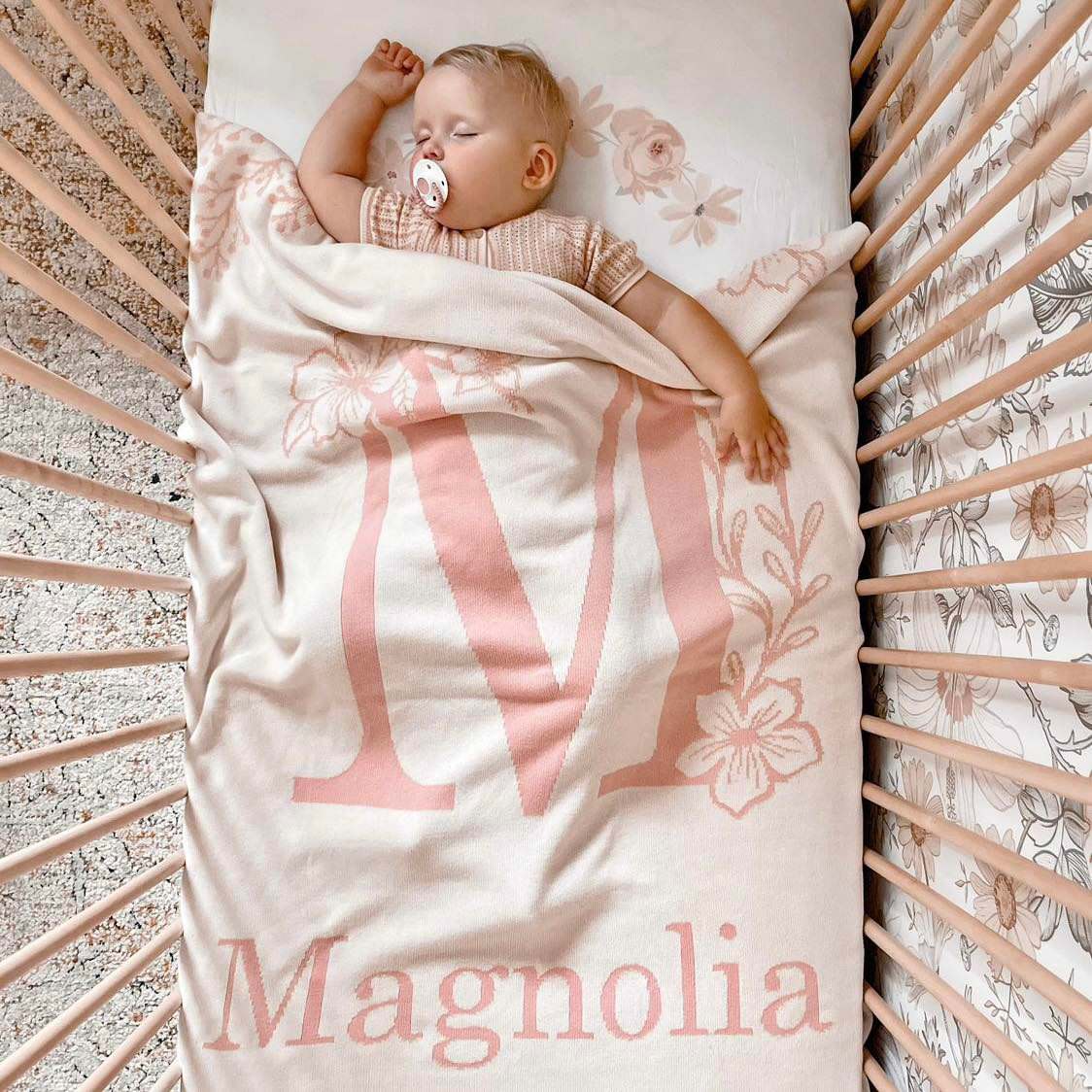 Floral Letter Personalised Blanket CMC Gold - Main Image