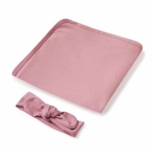 Jewel Pink Baby Jersey Wrap &amp; Topknot Set