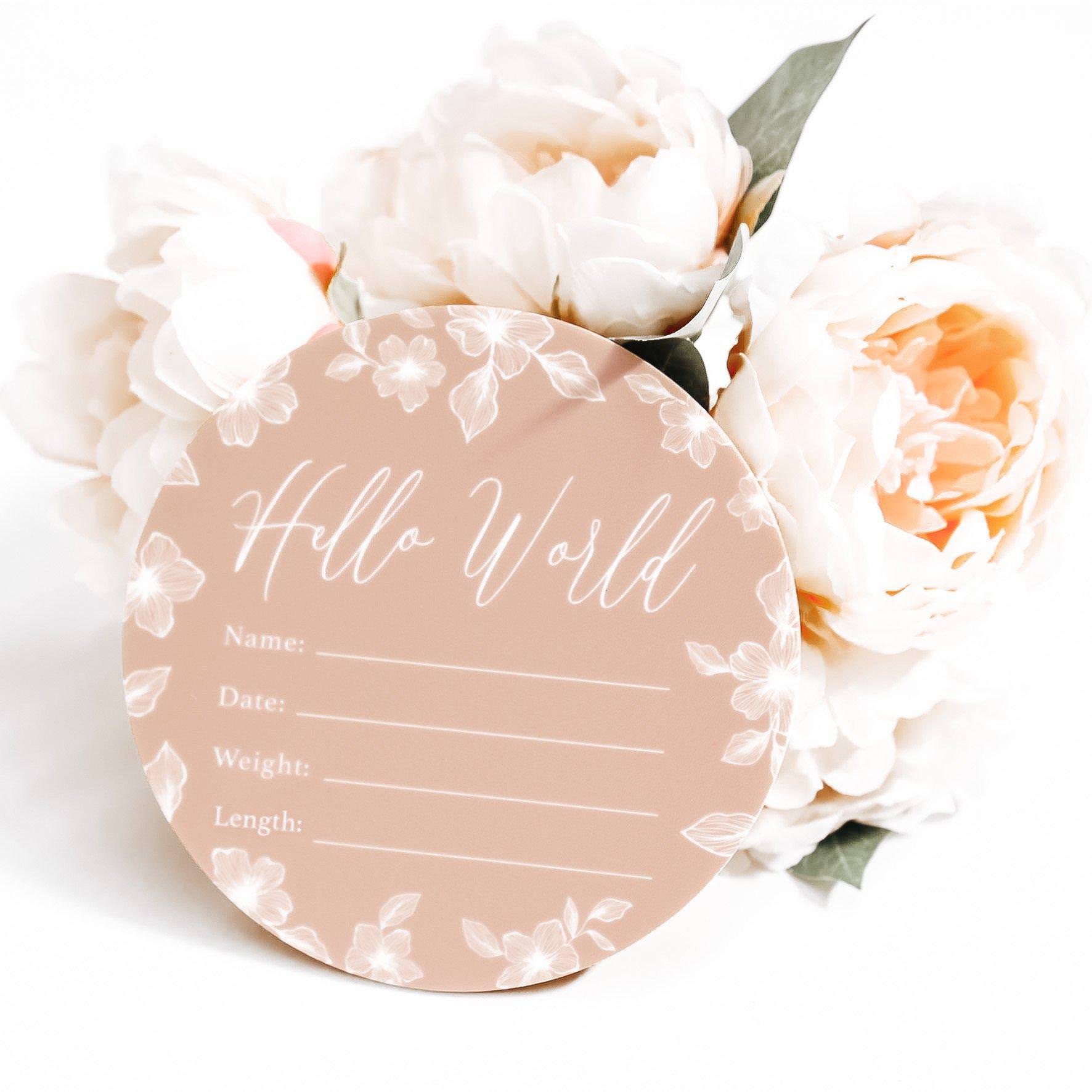 Birth Announcement Card - Hello World Full Colour Acrylic Print