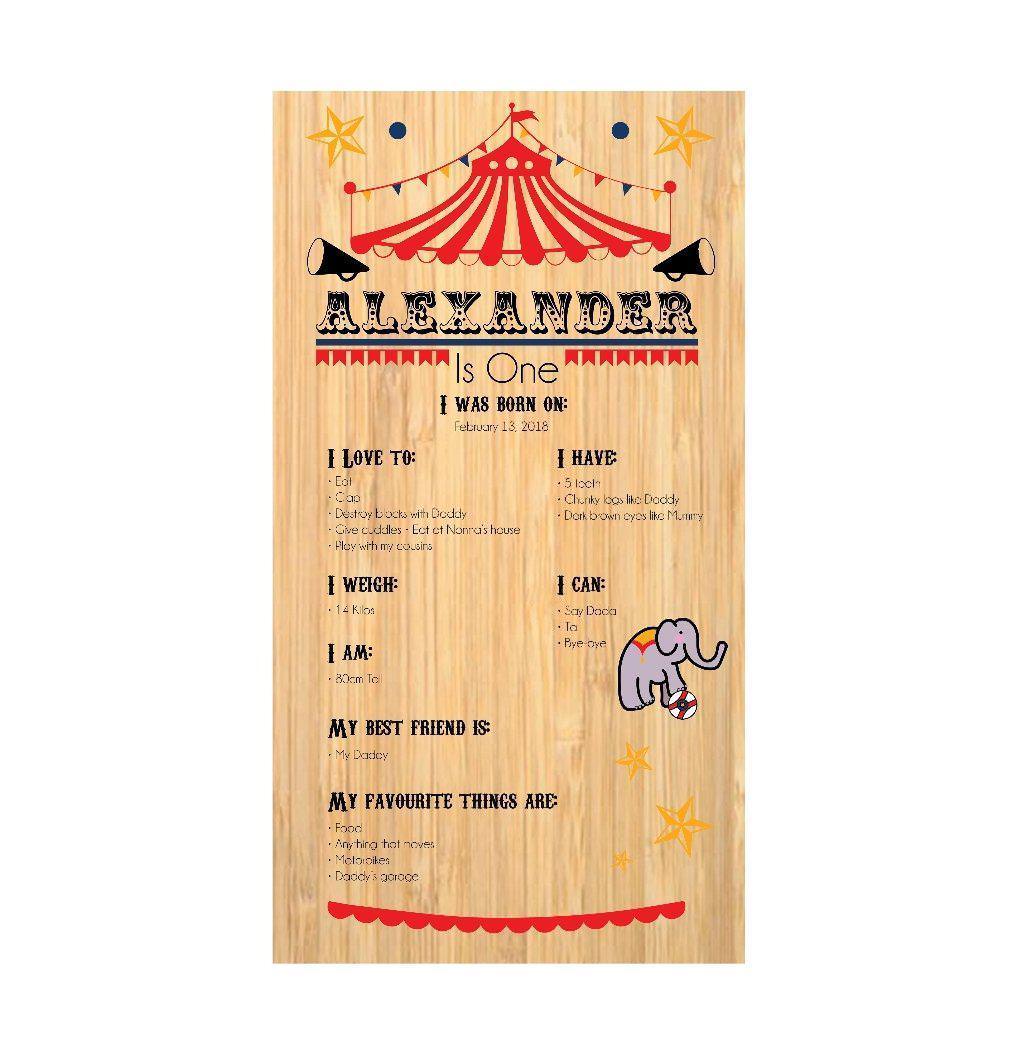 Circus Birthday Board