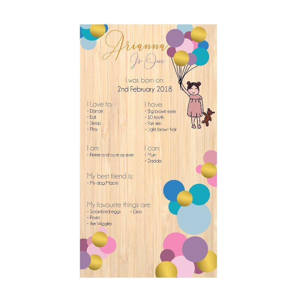 Colourful Balloon Birthday Board