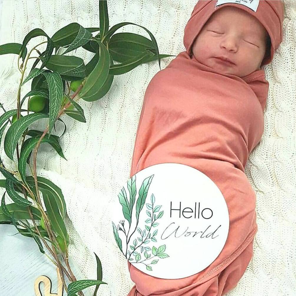 Hello World Birth Announcement Plaque