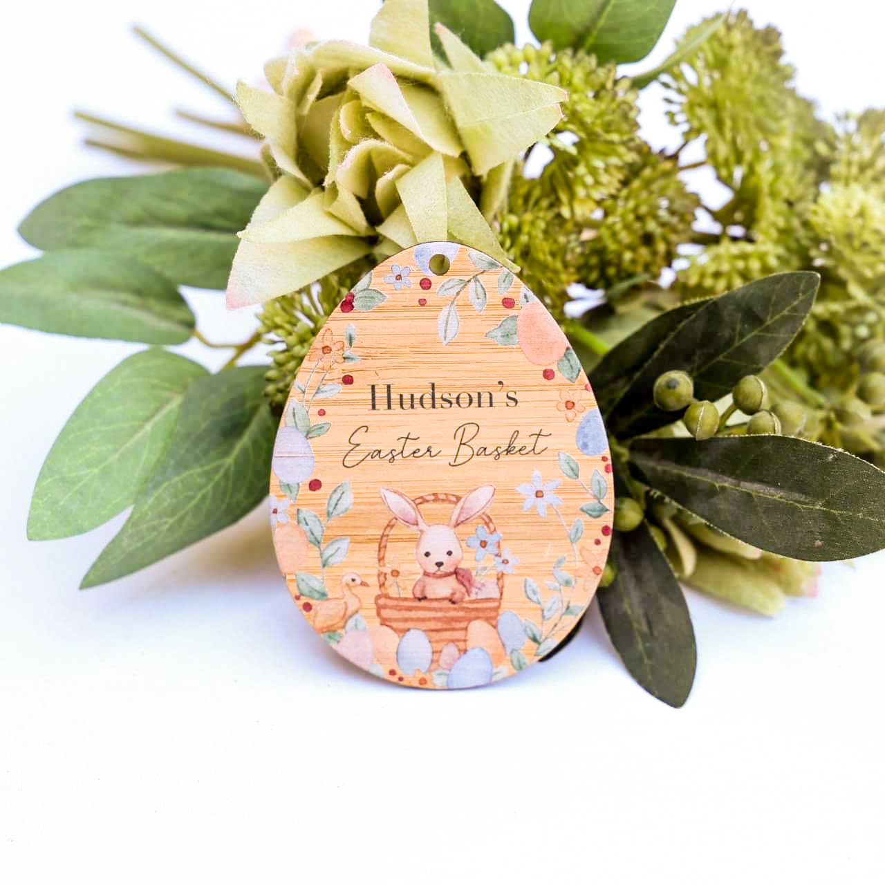 Easter Basket Coloured Illustration Tag