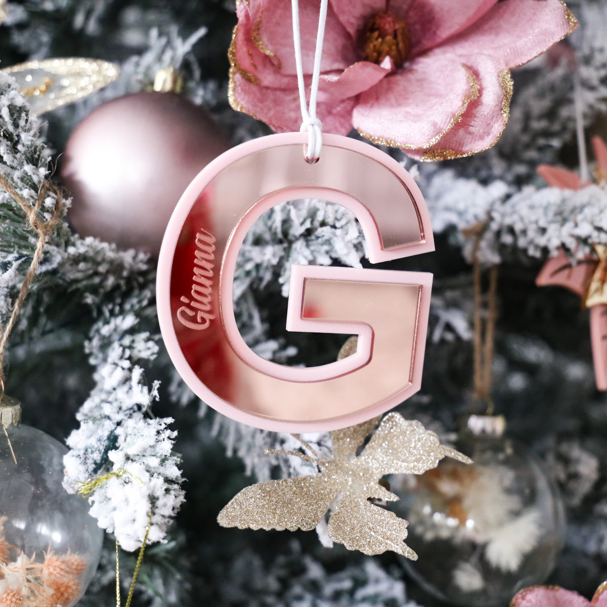 3D Double Layer Christmas Ornament - Letter Name
