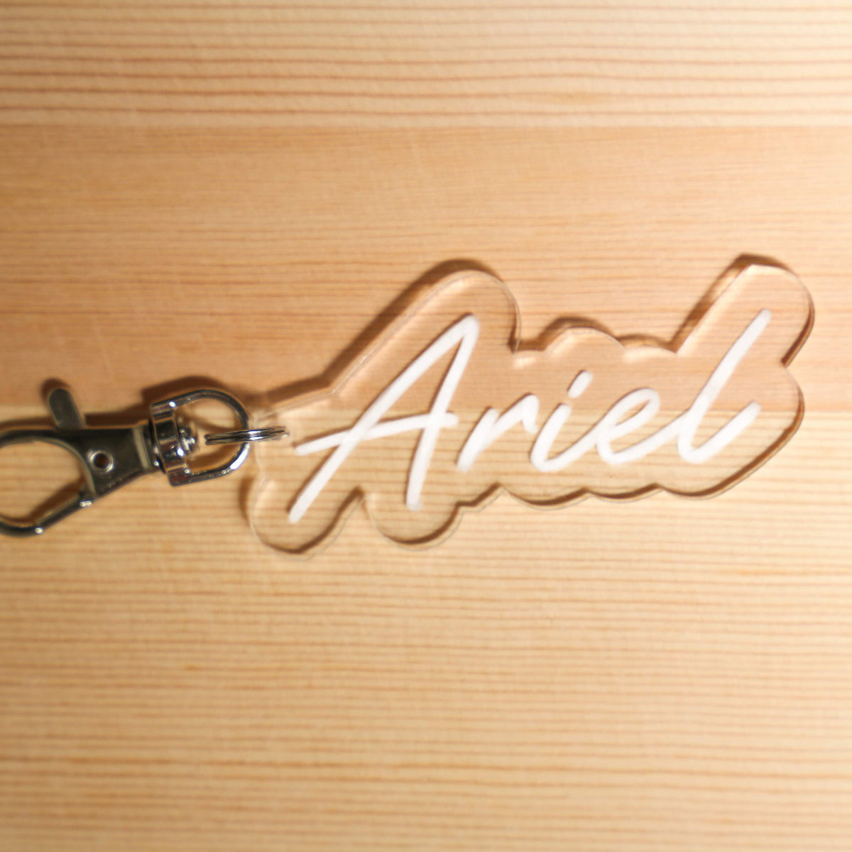 Clear Bubble Name Keyring