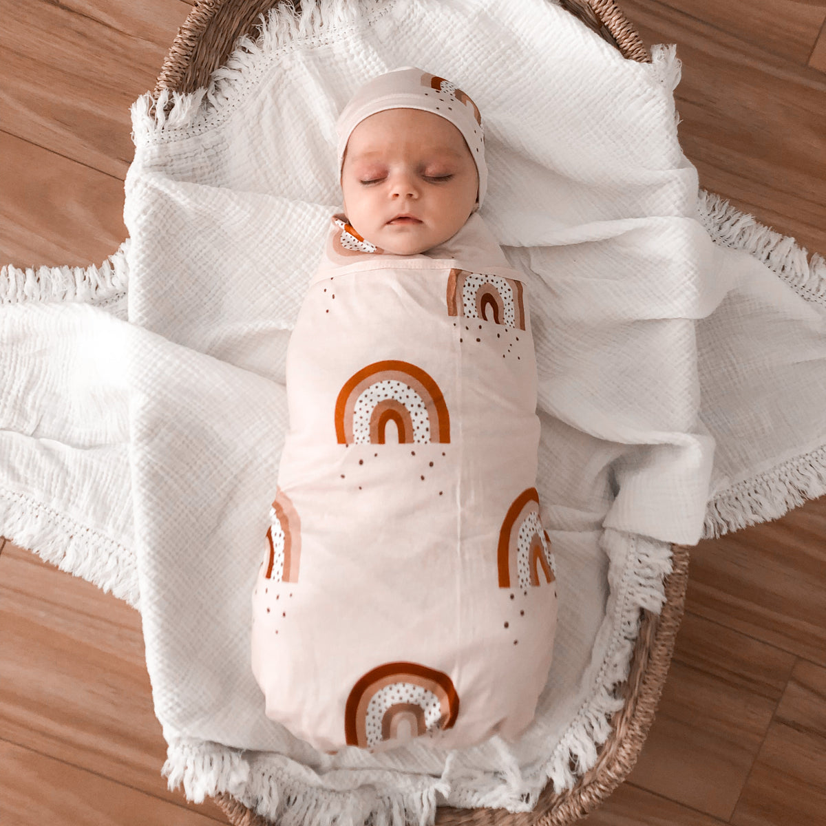 Blush Earthy Rainbow Swaddle Set