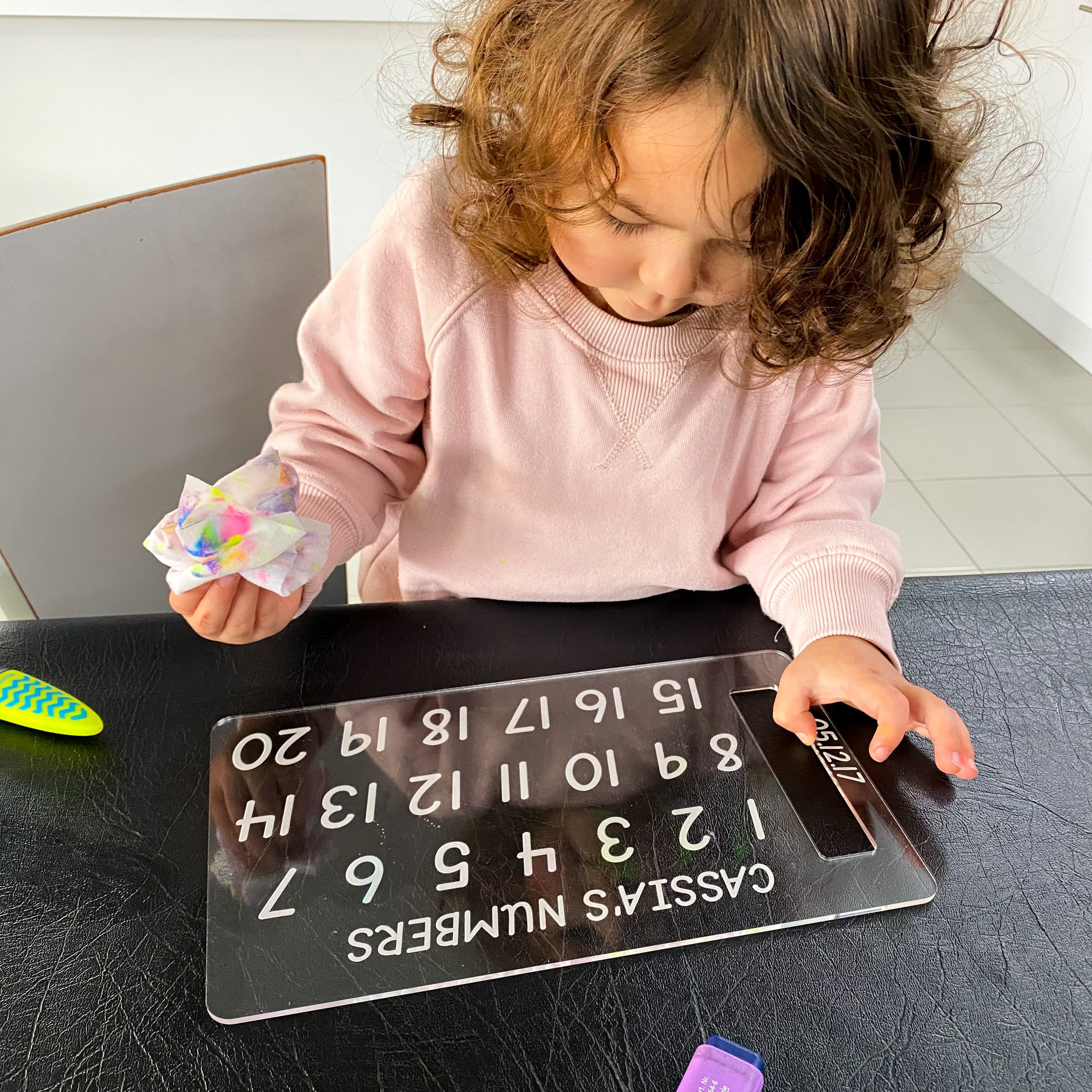 Personalised Trace & Erase - Numbers board