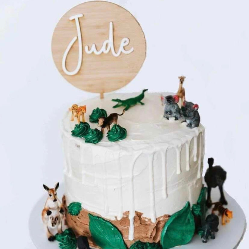 3D Round Name Cake Topper