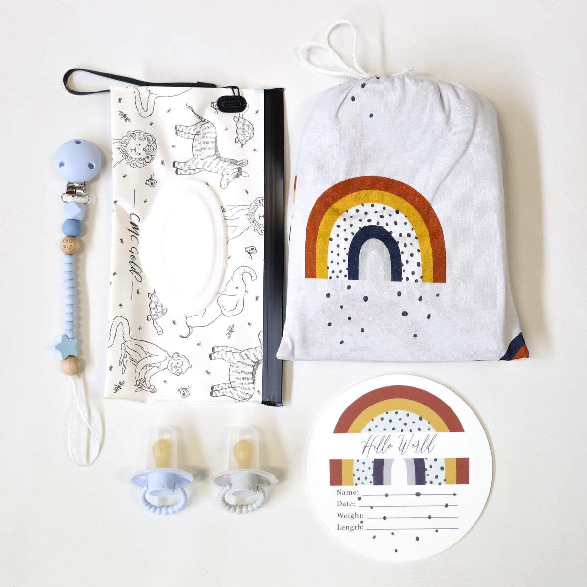 Birth Bundle Navy Rainbow Baby Set