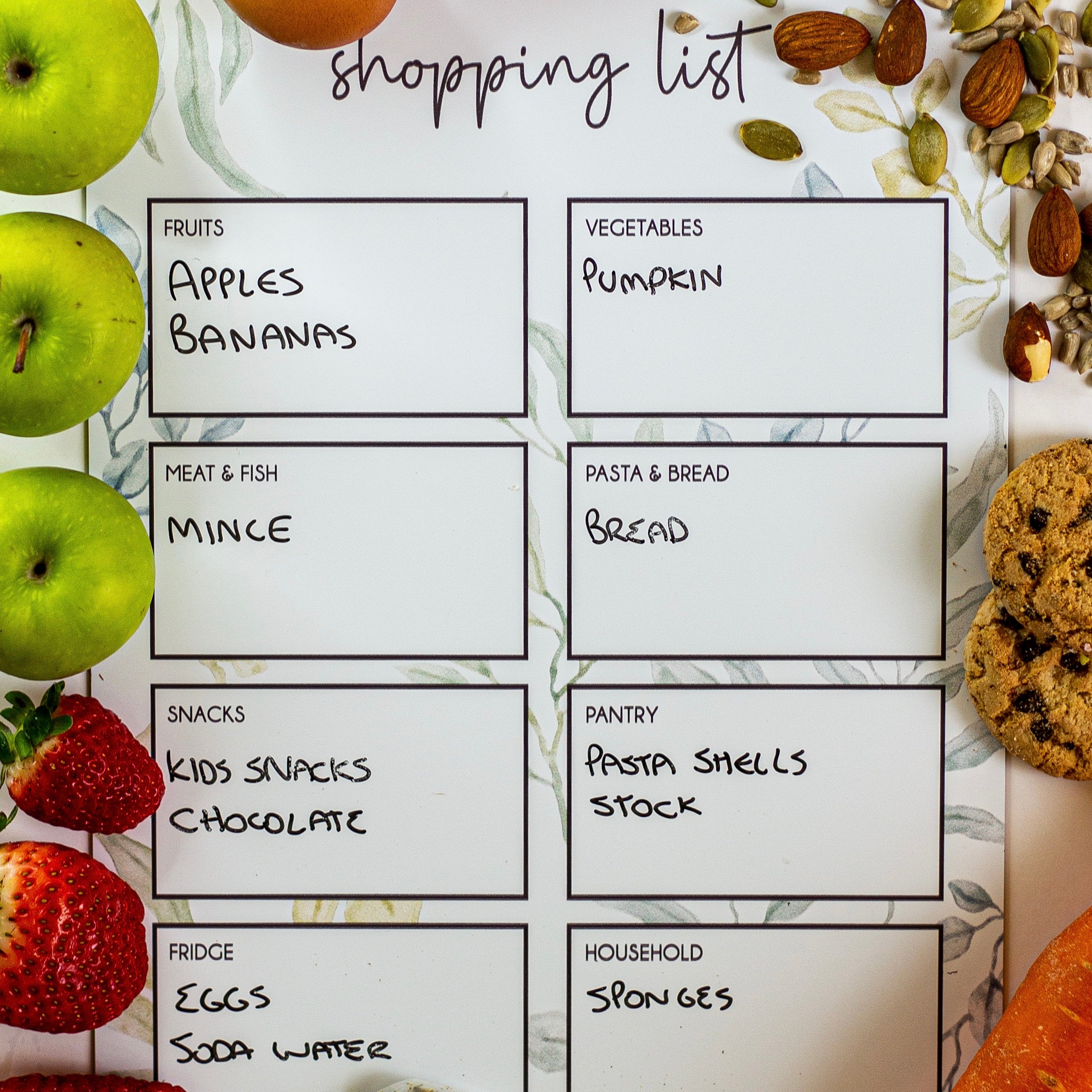 Shopping List Planner (Full Magnetic Printed Planner) Leaf