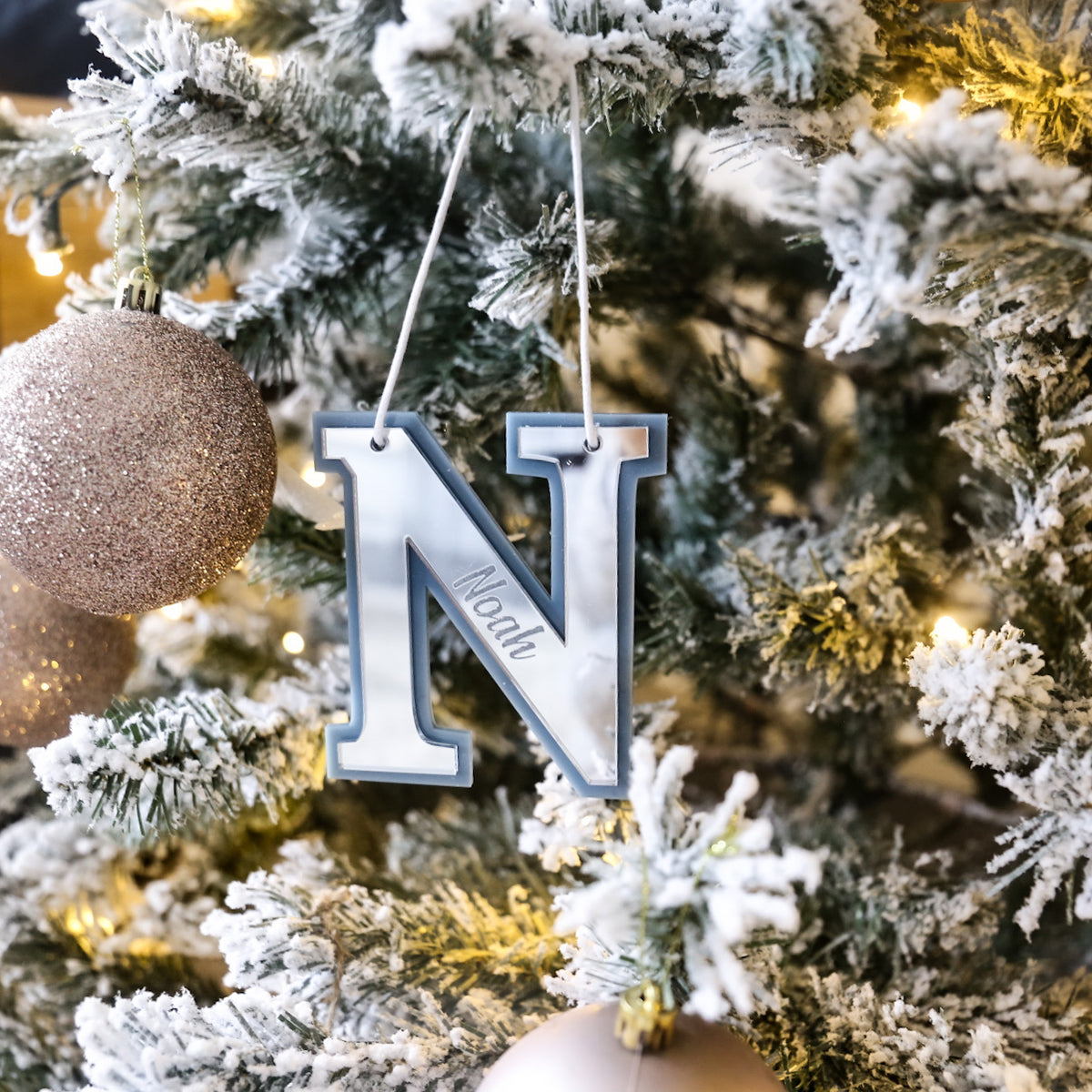 3D Double Layer Christmas Ornament - Letter Name