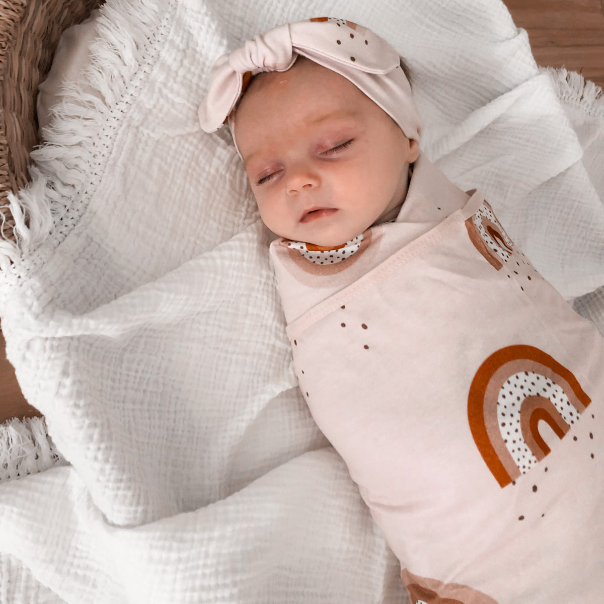 Blush Earthy Rainbow Swaddle Set