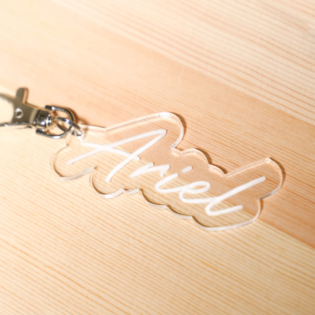 Clear Bubble Name Keyring